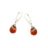 Boucles d'oreilles pendantes avec ambre cognac naturel goutte, argent vieilli