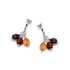 Pendientes colgantes con ámbar multicolor, en plata 925 rodiada