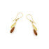 Orecchini con ambra naturale multicolore, in argento dorato 925