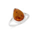 Anillo con ámbar coñac natural del Mar Báltico, en plata 925 rodiada