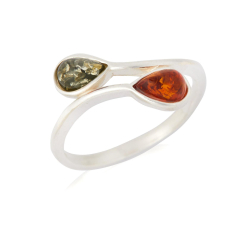 Anel com gota multicolorida...