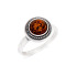 Inel cu chihlimbar de cognac rotund al Marii Baltice, realizat din argint invechit 925