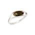 Bague avec ambre vert naturel de la mer Baltique, en argent rhodié 925