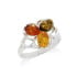 Baltischer Bernsteinring cognac Tropfen natur, 925 Silber oxidiert, 1,3x1,1 cm