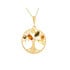 Pendente Árvore da Vida com âmbar multicolorido, prata dourado 925, 2,5+1 cm