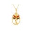 Pendentif arbre de vie avec ambre multicolore, argent doré 925, hauteur 2,5+1 cm