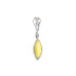 Colgante con lanzadera de ámbar miel, en plata 925 rodiada, altura 3,5 cm