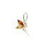 Fairy pendant with multi-colored amber, in 925 rhodium silver, height 1.5+1 cm