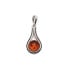 Pandantiv cu chihlimbar cognac rotund, din argint invechit 925, inaltime 2+1 cm