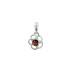 Pandantiv flori cu chihlimbar rotund de coniac, din argint 925, inaltime 1,1+0,8 cm