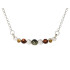 Necklace with multi-colored amber, in 925 rhodium silver, length 42 + 4 cm