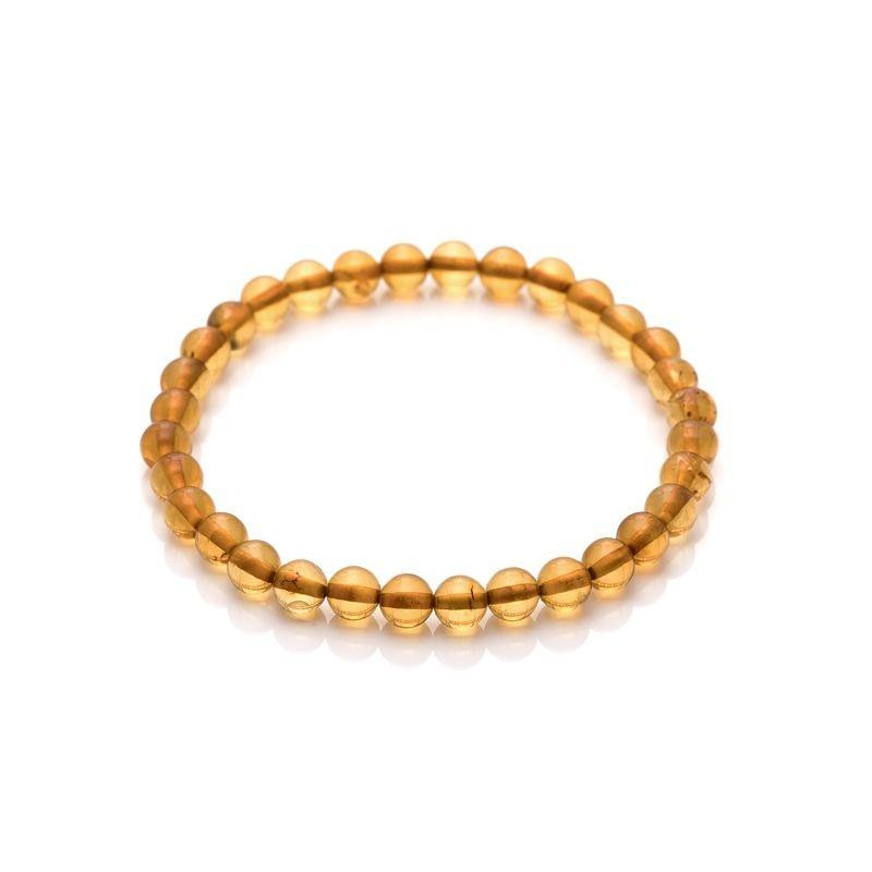 Bracelet with natural cognac amber from the Baltic Sea ball, length 17-18 cm