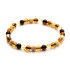 Pulseira com bola âmbar multicolorida, comprimento 17-18 cm