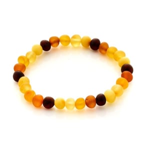 Bracelet avec ambre multicolore, tout ambre, 18 cm