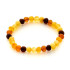 Pulseira com âmbar multicolorido, toda âmbar, 18 cm