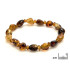 Pulsera con ámbar natural multicolor del mar Báltico, longitud 19 cm