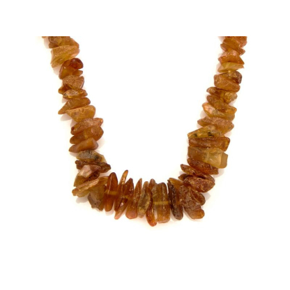 Necklace with natural Baltic Sea cognac amber chips, length 45 cm