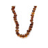 Collier enfant avec ambre cognac, fermoir vis, longueur 32 - 33 cm