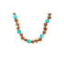 Collier bébé avec ambre et turquoise, fermoir clip, longueur 32 - 33 cm