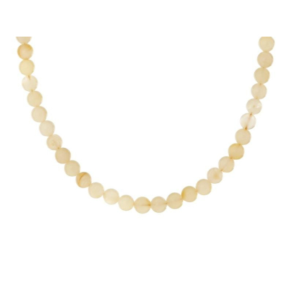 Collar con bola de ámbar miel natural del Mar Báltico, longitud 45 cm