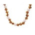 Collier avec ambre et quartz rose, longueur 42 cm