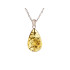 Ciondolo con goccia d'ambra cognac, in argento 925, altezza da 2 a 2,3 + 0,7 cm