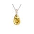 Hanger met cognac amber druppel, in 925 zilver, hoogte 2 tot 2,3 + 0,7 cm