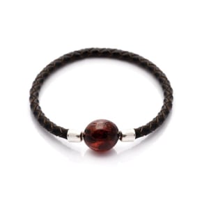 Bracelet avec ambre cognac naturel de la mer Baltique, longueur 19 cm