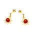 Earrings with natural cognac amber, in 925 gold plated silver