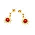 Orecchini con ambra naturale cognac, in argento dorato 925