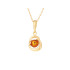 Hanger met ronde cognac barnsteen, in 925 goudkleurige zilver, hoogte 1+1,2 cm