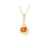 Pendentif avec ambre cognac rond, en argent doré 925, hauteur 1+1,2 cm