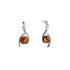 Doğal konyak kehribarlı küpeler, 925 rodyum kaplama gümüş