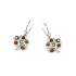 Tree of life earrings with multi-colored amber, in 925 rhodium silver