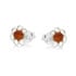 Boucles d'oreilles avec ambre cognac naturel, en argent rhodié 925