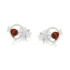 Visoorbellen met natuurlijk cognac-amber, in 925 gerhodineerd zilver