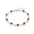 Bracciale con ambra cognac ovale, in argento 925 rodiato, lunghezza 18+3 cm