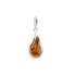 Pendentif avec ambre cognac goutte, en argent rhodié 925, hauteur 2+1 cm