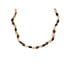 Collier enfant avec ambre multicolore olive, fermoir vis, longueur 32 - 33 cm
