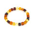 Bracelet avec ambre multicolore naturel de la mer Baltique cube, longueur 19 cm