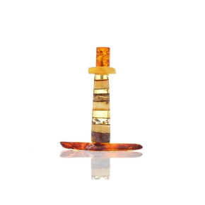 Statuina faro in ambra, altezza circa 5 cm