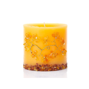 Candela con ambra, 12,5x11,5 cm