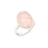 Ring met natuurlijke rozenkwarts, in 925 gerhodineerd zilver