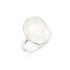 Ring with natural white moonstone, in rhodium-plated silver 925