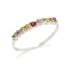 Inel cu pietre multicolore naturale, din argint 925 placat cu rodiu