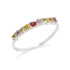 Ring with natural multi-colored stones, in 925 rhodium-plated silver