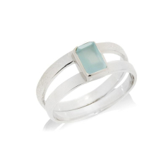 Anello con calcedonio blu...
