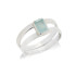 Anello con calcedonio blu naturale, in argento 925 rodiato
