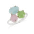 Bague avec multipierres multicolores naturelles, en argent rhodié 925