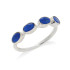 Ring with natural blue lapis lazuli, in rhodium-plated silver 925